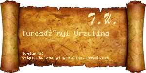 Turcsányi Urzulina névjegykártya